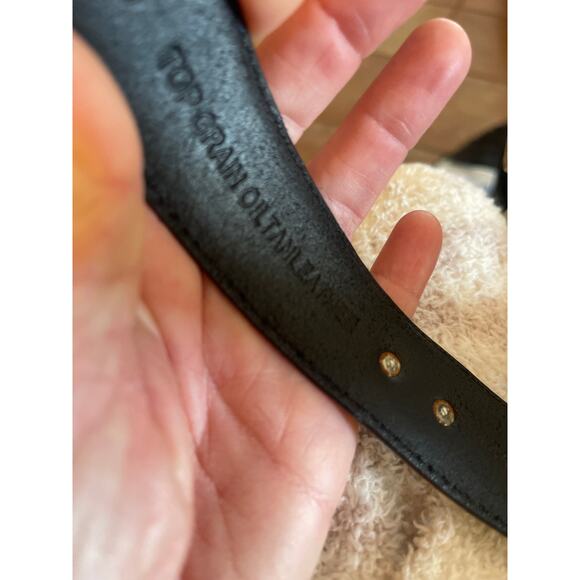 Black Leather Conch Golf belt size 41 - Picture 6 of 6